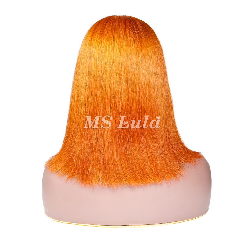 Orange Ginger Color Straight T Part BOB Lace Wig - 图片 3